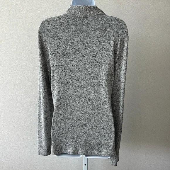 Tahari Sweater L Draped Surplice Front Modern Boho Sultry Minimalist Street Chic - Picture 12 of 15